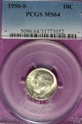 1950 S PCGS MS64 ROOSEVELT DIME #B51546