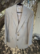 VTG Hart Schaffner Marx Sport Coat 40R Tan Wool Jack Nicklaus Golf Blazer 554