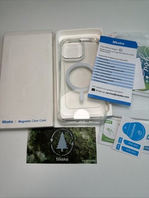 Mkeke for iPhone 15 Pro Max Case Clear, [Not-Yellowing] with 2X Screen 