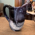 Vintage 6-1/2” tall Imperial Slag Glass Purple Swirl Pitcher Windmill Pattern