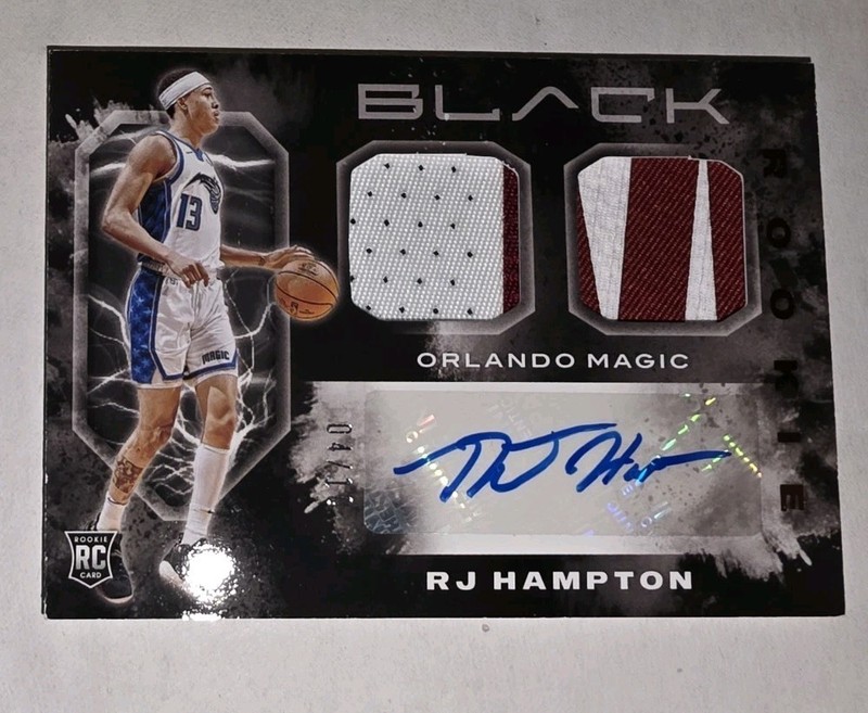 ๐ฅ๐ RJ HAMPTON 2020-21 Panini Black Rookie Dual Patch Auto #04/10 RPA RC ๐๐ฅ