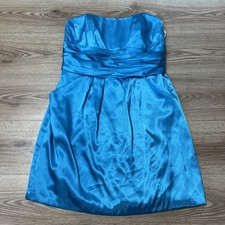 David’s Bridal Women’s Blue Sleeveless Strapless Bridesmaid Dress Size 14 (A19)