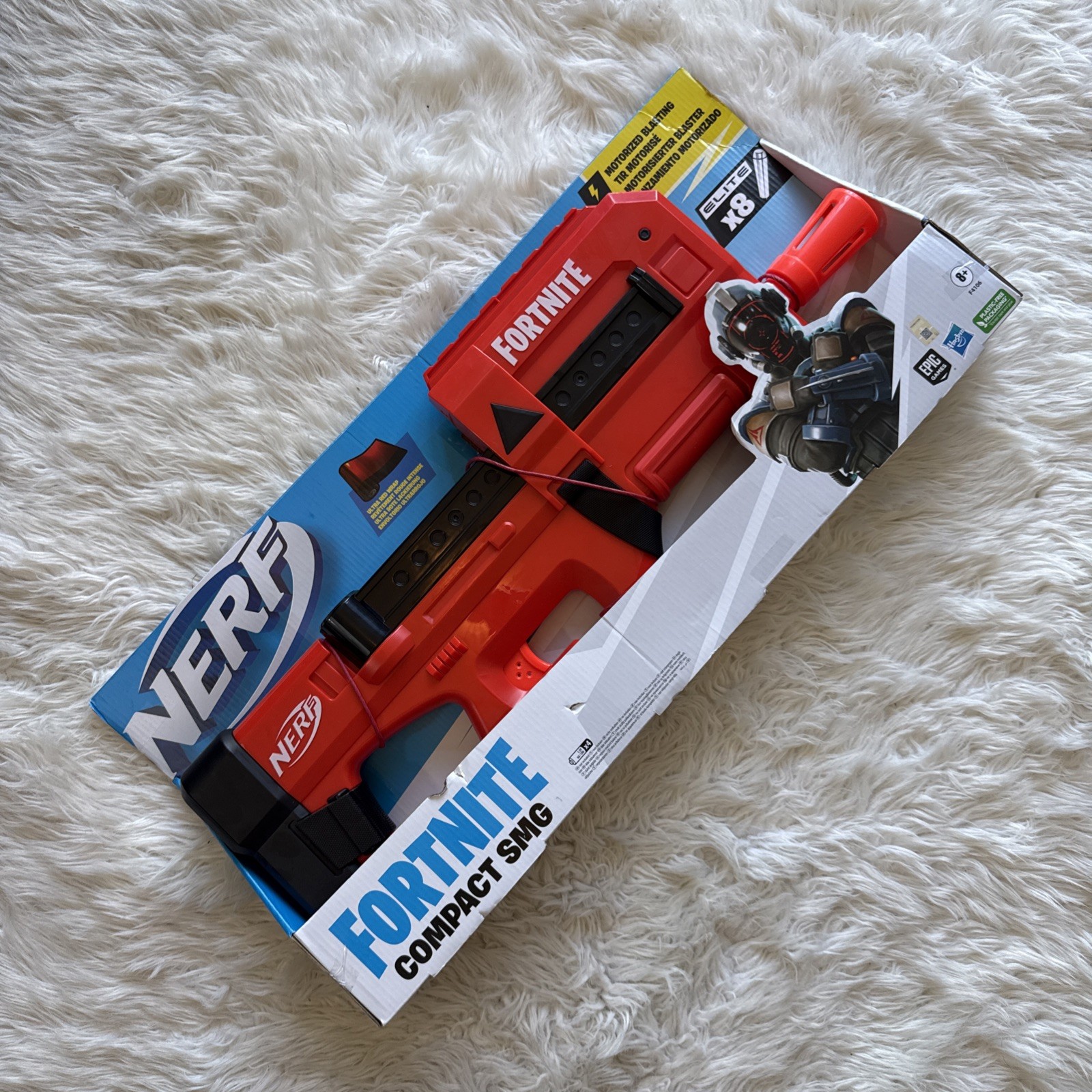 Hasbro Nerf Fortnite Compact SMG Blaster Motorised 8-Dart Battery Toy Gun New