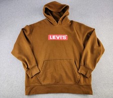 Levi  s Graphic Logo Hoodie Relaxed Fit Dk Camel Color Pullover Sweatshirt Large