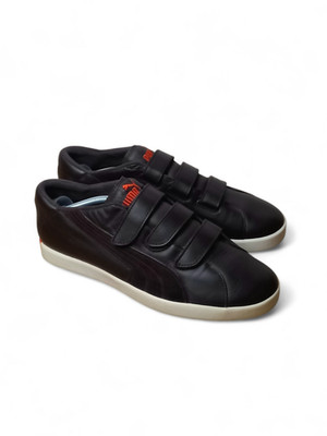 PUMA Herren Schuhe Leder Sneaker Braun Klettverschluss Sportschuhe EU 44 1/2 