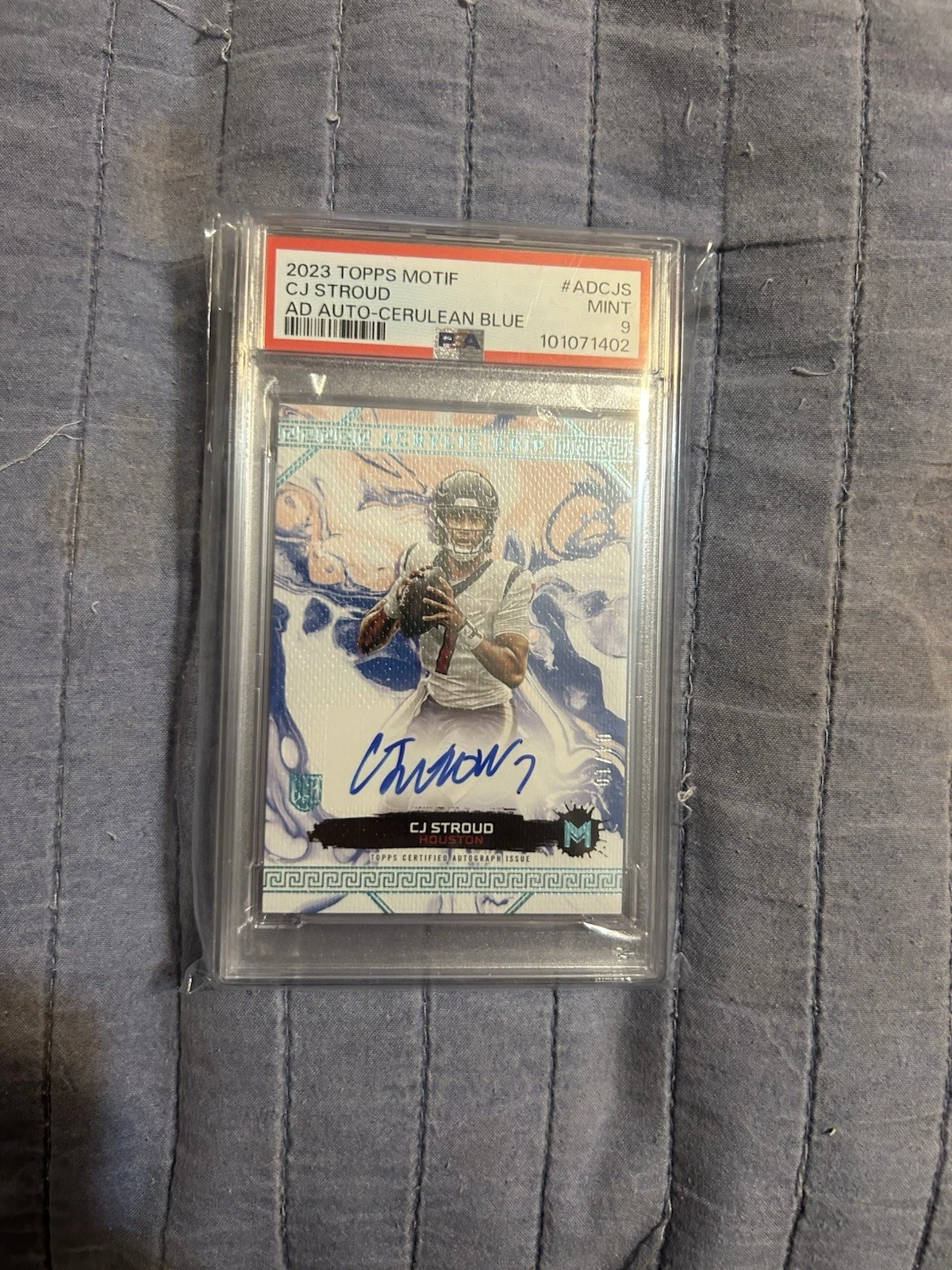 CJ Stroud Topps Motif Acrylic Drip Autographs #ADCJS Cerulean Blue