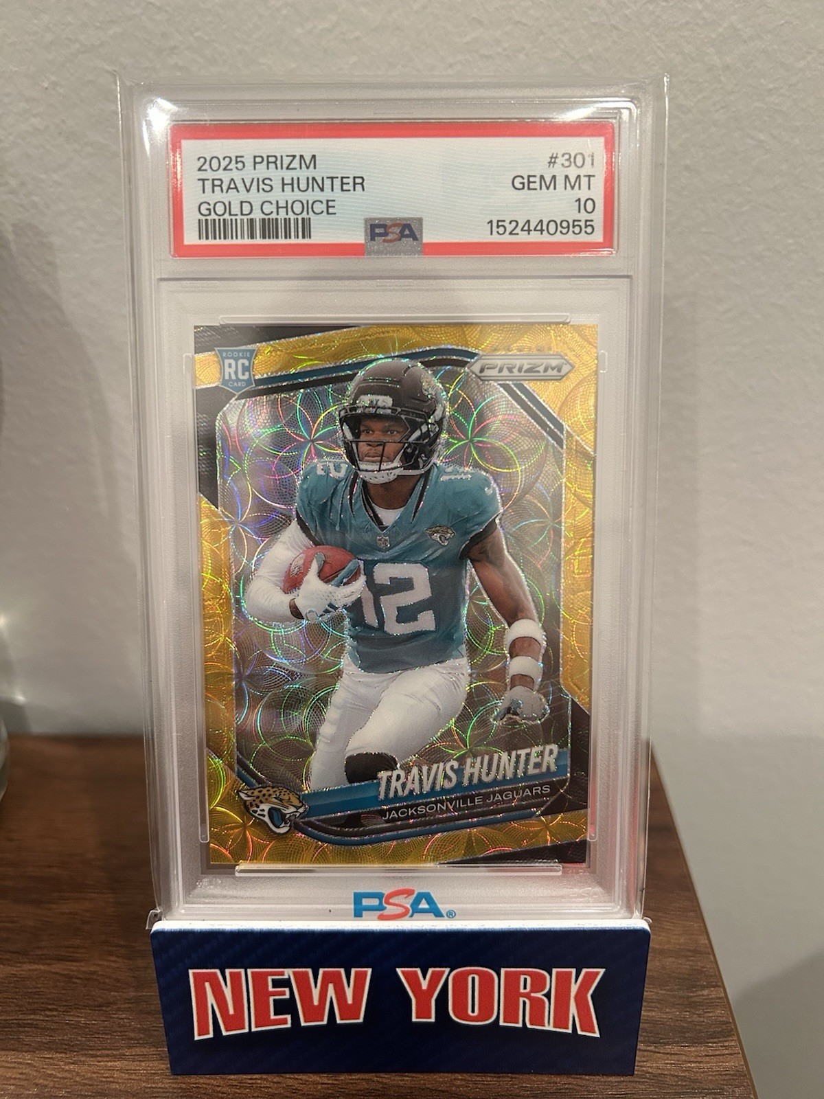 Panini 2025 Prizm Gold Choice Travis Hunter #301 PSA 10 Jaguars RC /10