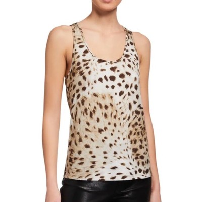 L'AGENCE Drew Print Stretch Jersey Tank Top Sz S/P