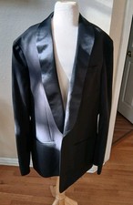 Haggar Mens Premium Tuxedo Jacket 44L Black Tailored Fit Event Formal New