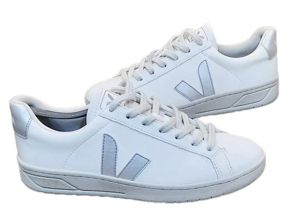 Mujer VEJA Urca Moda Tenis CWL Blanco/Plateado Talla 10US 41EU EU EUC