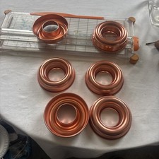 Vintage Miedziany odcień 6 Indywidualny pierścień Żelatynowe ciasto 3/4" Formy do pieczenia patelni