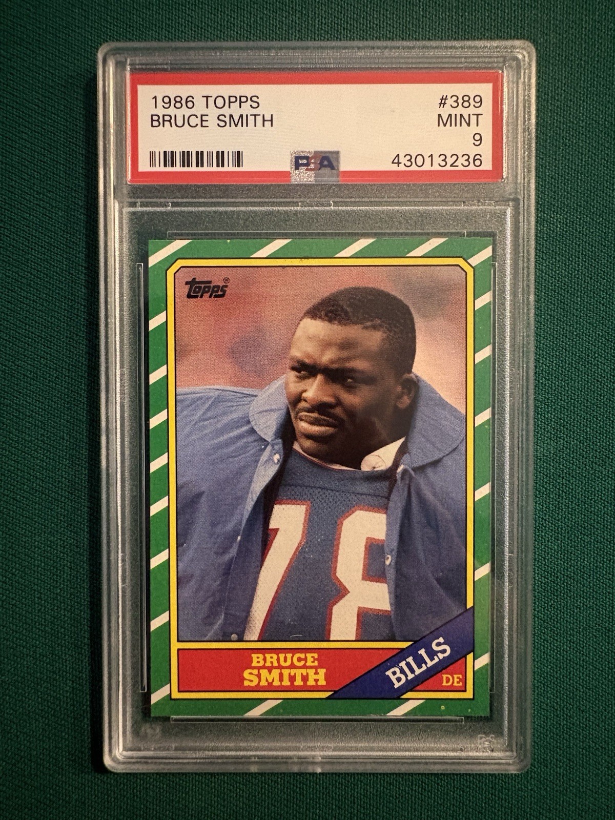1986 Topps Bruce Smith PSA 9 HOF Buffalo Bills #389 MINT