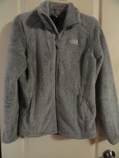 WOMENS THE NORTH FACE GRAY FLEECE ZIP UP JACKET SIZE S/P 36" CHEST 26" LENGTH