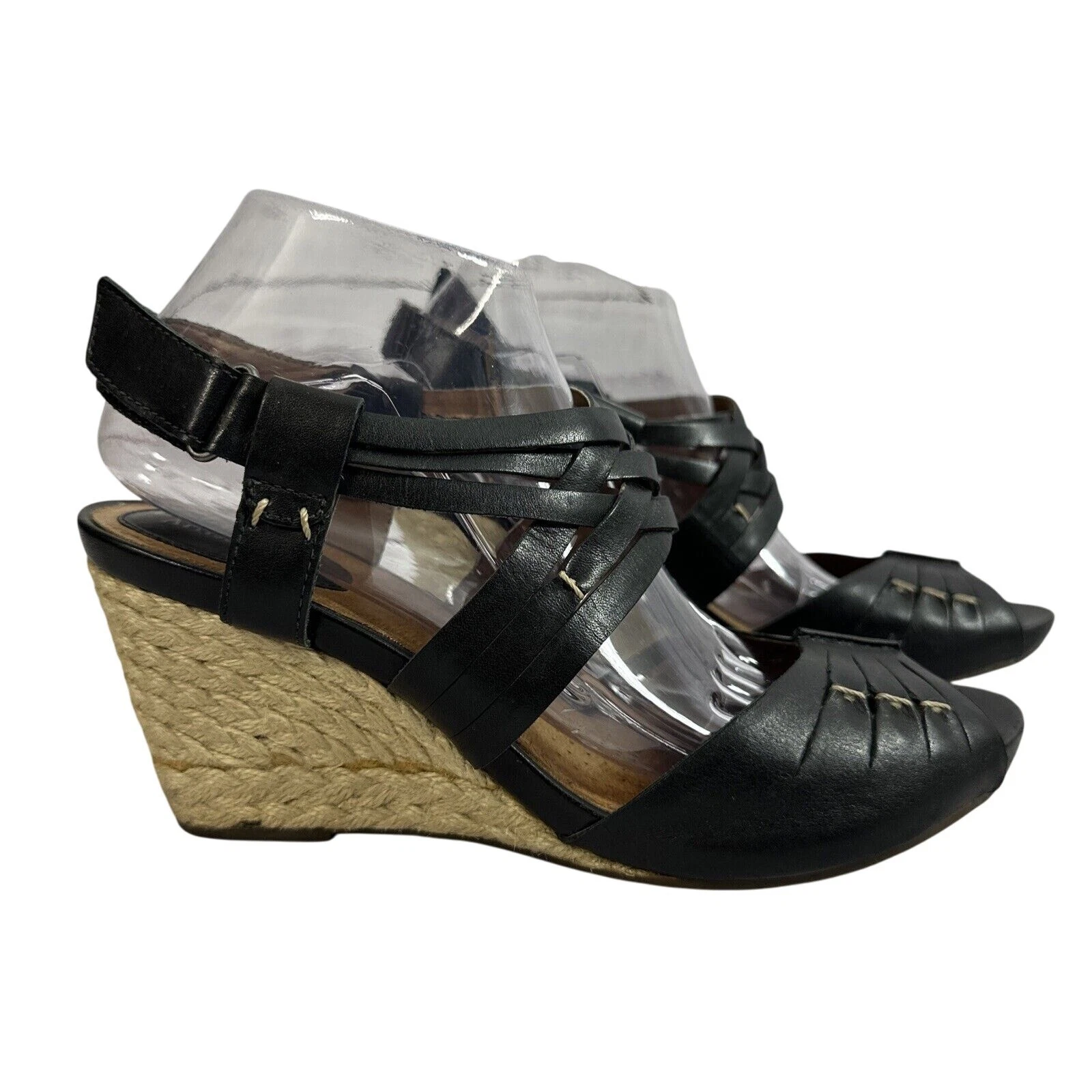 Sandali Clarks Artisan Active Air KYNA SMART neri in pelle con zeppa e tacco misura 9 5M