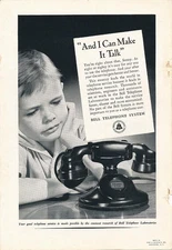 Magazine Ad - 1938 - AT&T / Bell System - Little kid