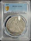 1847 Seated Liberty Silver Dollar graded VG08 by PCGS