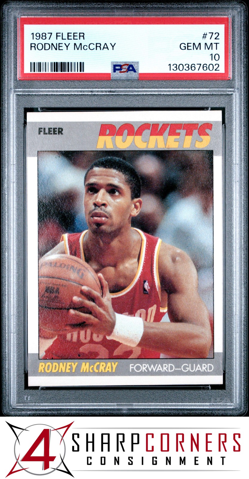 1987 FLEER #72 RODNEY MCCRAY ROCKETS PSA 10