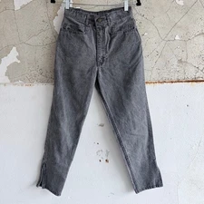 Vtg 80s Gitano Jeans High Rise Tapered Gray Denim Ankle Zip Womens 26x28 Retro