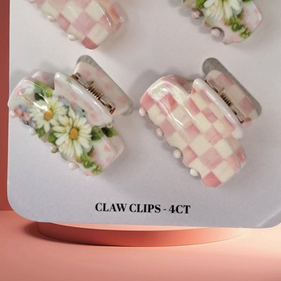 Goody + Mackenzie Child’s Claw Clips 4ct NEW Goody x MacKenzie Childs Mini Claw Clip Pink 4 Ct  main image 4