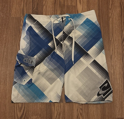 O'Neill Epic Freak Men's Plaid Board Shorts Swim Trunks Drawstring Size 34