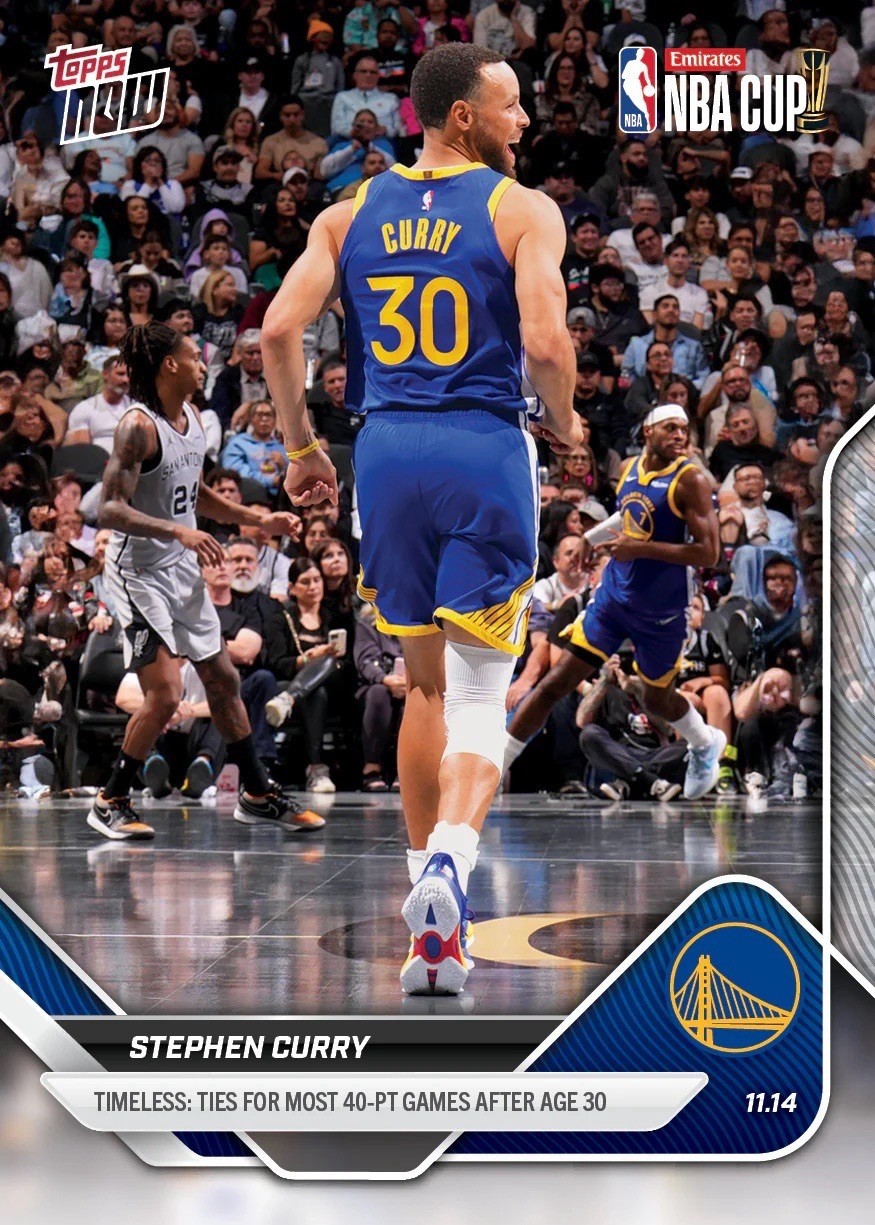 Stephen Curry Timeless 40+ Points 2025-26 NBA Topps NOW Card #55 - QTY