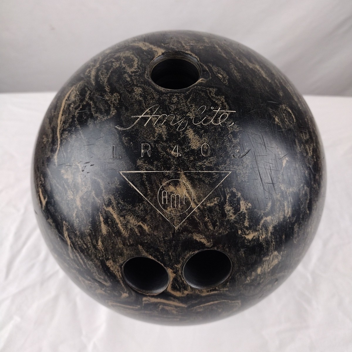 AMF Amflite Bowling Ball Black Gold Swirl 16 lbs Customized 