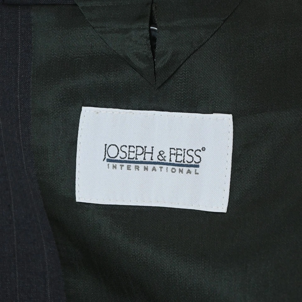 Joseph Feiss 46S 38x30 Gray Striped 100% Wool Mens Jacket Pants Suit - Image 4 of 4