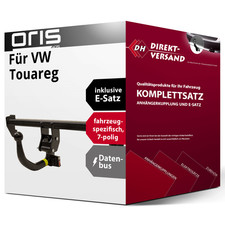 Für Touareg Typ 7LA/7L6/7L7 (Oris) Anhängerkupplung abnehmbar + E-Satz 7pol Set