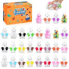 28PCS Easter Bunny Squishy Toys - Basket Stuffers Small, Multi-colored