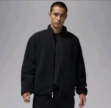 Air Jordan Flight High-Pile Fleece Jacket Black FV7448-010 Men's Size Large NEW