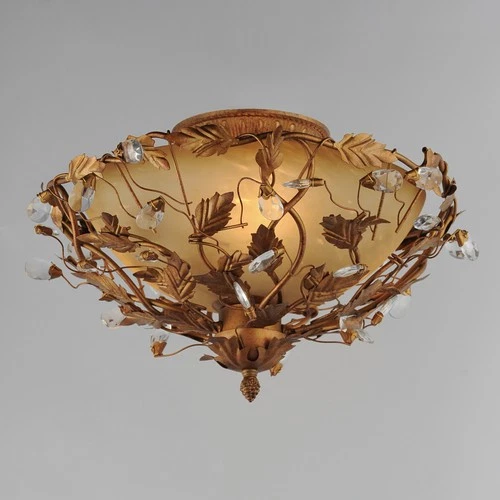 Maxim 2859 Bronze/Ivory Elegante 16"W 3-Light Ceiling Light - Picture 6 of 8