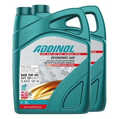 Huile Addinol 0W-20 Economique 020 2 X 5 Litre pour Hyundai Jeep Kia Mazda - Photo 1/4