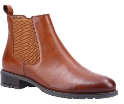 Hush Puppies Sammie hellbraune elegante lässige Chelsea-Stiefeletten zum Überziehen