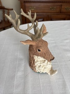 Set Of Three Resin Deer Stocking Hangers