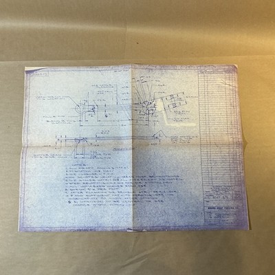 Vintage 1974 Copy Of Blueprint For Wrench Moore Drop Forging Co. As Is INV-P0877