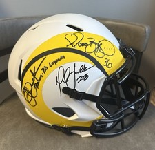 Jerome Bettis Marshall Faulk Eric Dickerson Full Sized White Rams Helmet Beckett