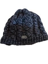 The North Face Unisex Cable Knit Beanie Hat Gray Black Fleece /Wool Blend