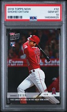 2018 Topps Now Shohei Ohtani #32 RC PSA 10 Gem Mint Rc Rookie Card 1st Career HR