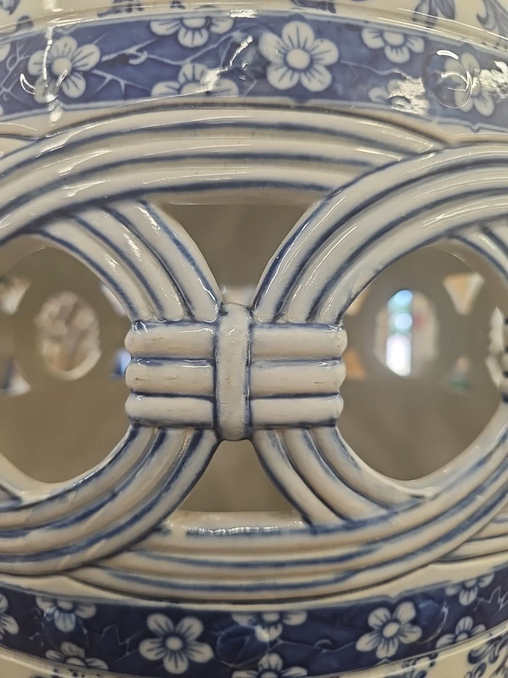ASIENTO JARDÍN - MINTON C.1850- 1866 Porcelana Azul y Blanco Foto 3 de 4