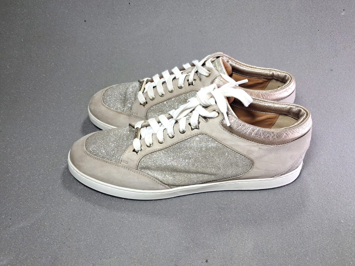 Suede Sneakers Jimmy Choo Trainers Glitter Jimmy Choo Shoes Womens