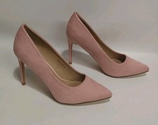 Light Pink Suede Stiletto 4 Inch Heels Size 8...
