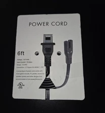 2 Pin Power Cord 6ft