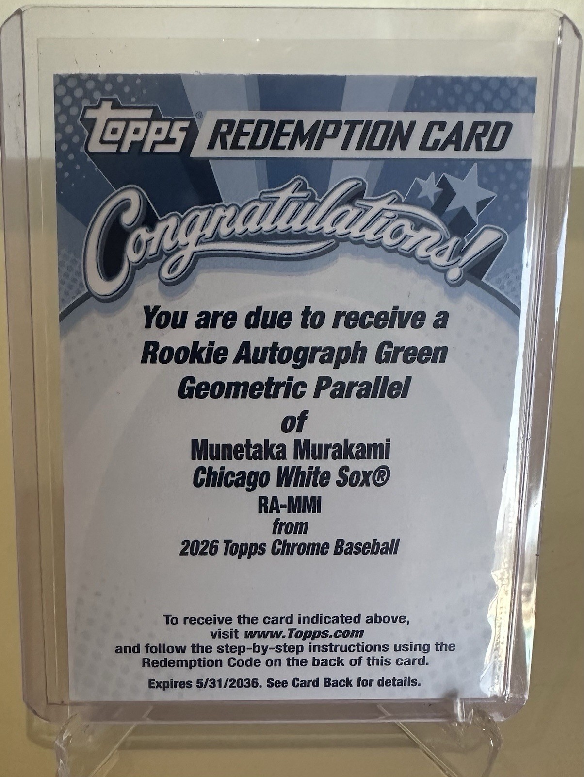 2026 Topps Chrome Munetaka Murakami GREEN AUTO /99🚨White Sox Rookie🚨eBay 1/1 view 2