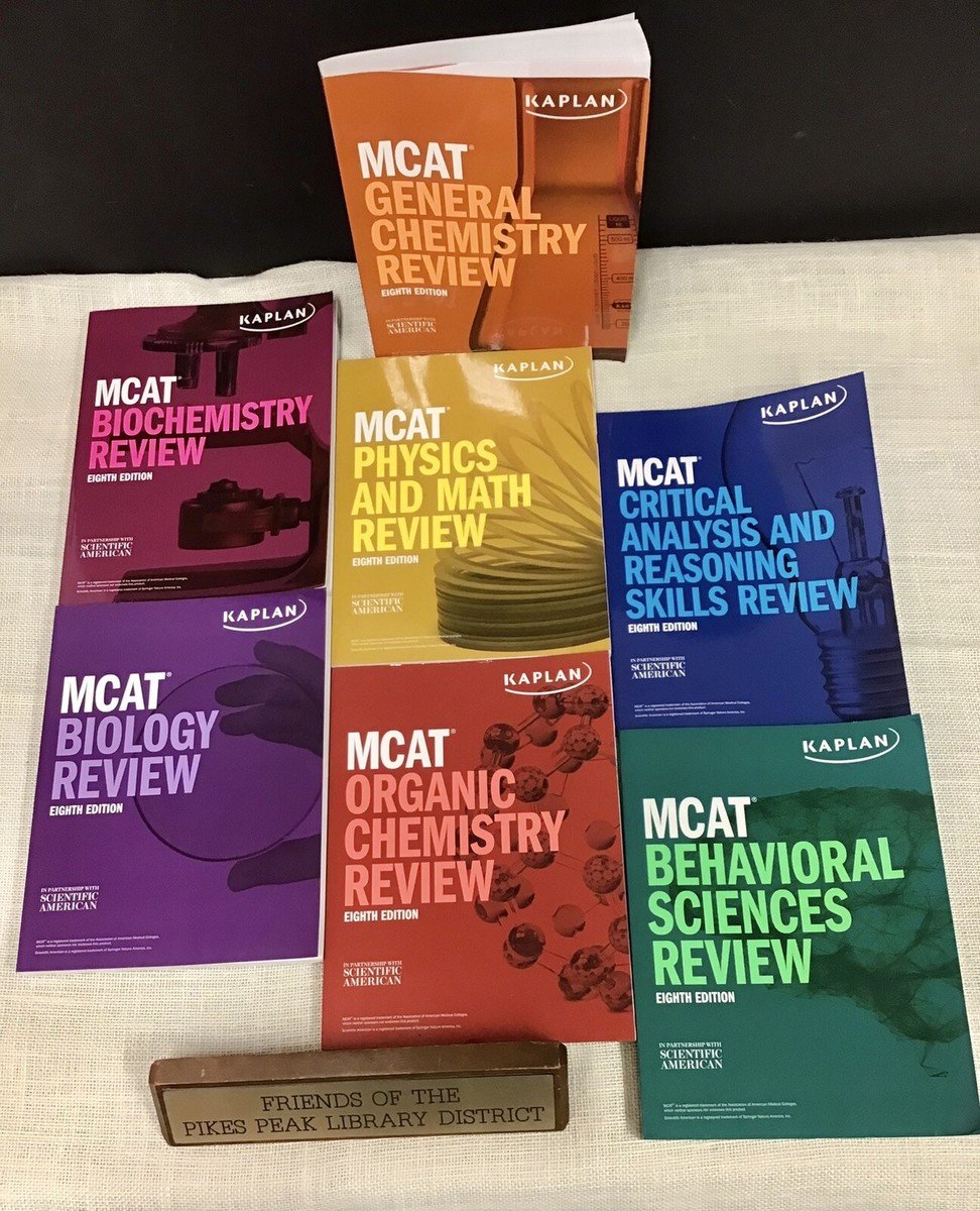 2022-2023 Kaplan MCAT Review 8th Edition Set of 7 NEAR PRISTINE 