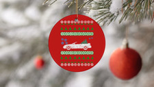 1998 Mustang Gt Convertible Ugly Christmas Sweater Circle Ornaments