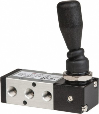 PRO SOURCE 1/8'' NPT Manual Mechanical Valve 5-Way, 2 Position, Lever, 0.98 CV...