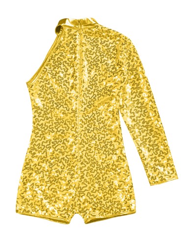 Mädchen Glitzer Pailletten Stehkragen Ballett Tanz Turnanzug Gymnastik Unitard Biketard - Bild 19 von 53