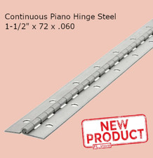 Continuous Piano Hinge Steel 1-1/2" x 72 x .060 Full Surface Nonremovable Pin