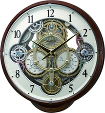 NEW Rhythm Widget Woodgrain Brown Gear Moving Musical Motion Clock 4MH886WU23