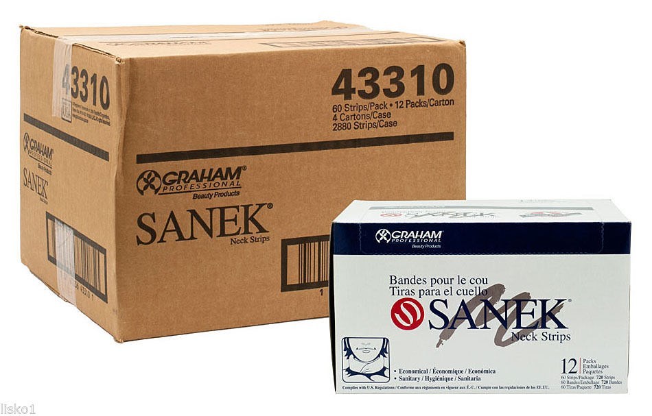 BARBER SHOP HAIR/SHAVING SANEK  # 43310 BRAND NECK STRIPS FULL CASE 48 Packs